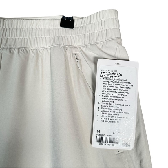 LULULEMON Swift Wide Leg Mid Rise Pant in bone - Picture 10 of 13